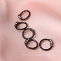 316L Surgical Steel Pvd Plated Crystal Septum Piercing Clicker Nose Ring